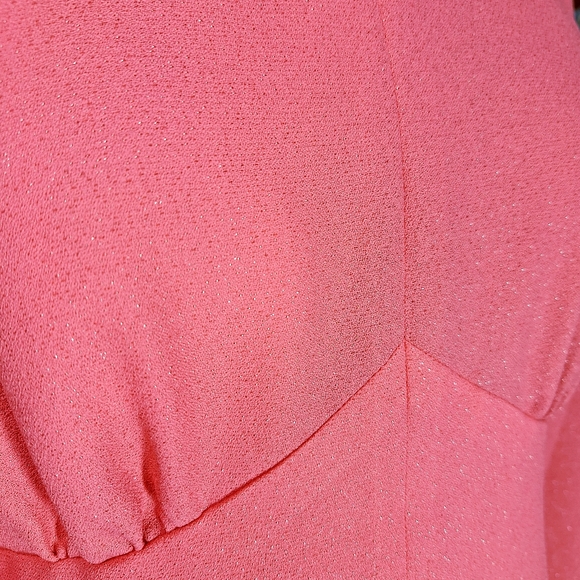 Vintage 60s 70s Pink Metallic Long Sleeve Maxi Dress Sz Small Hippie Disco Boho - Picture 4 of 10